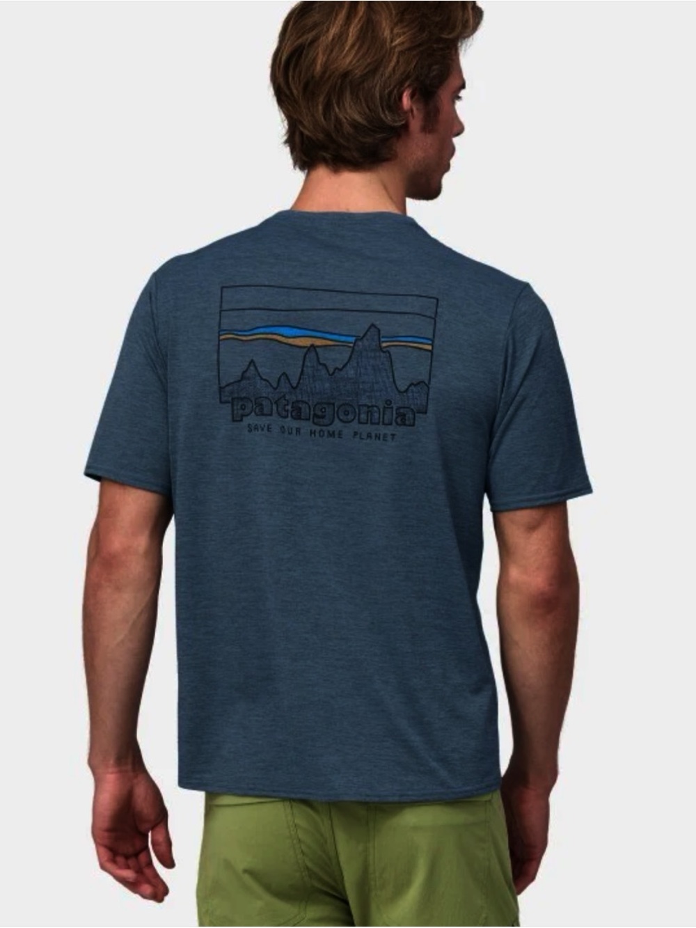 Patagonia Men’s Capilene® Cool Daily Graphic Shirt Heathered Blue Sz XS
